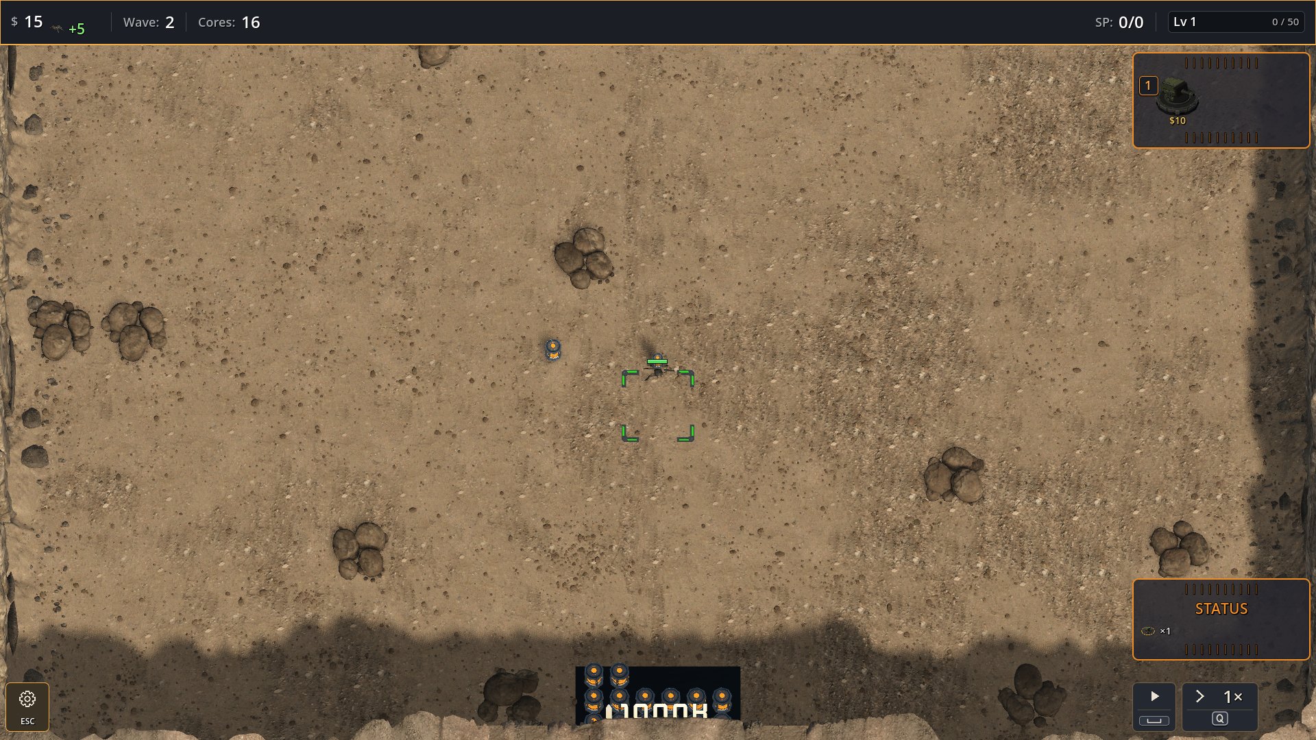 A carrier, a dropped core and the cave's cores